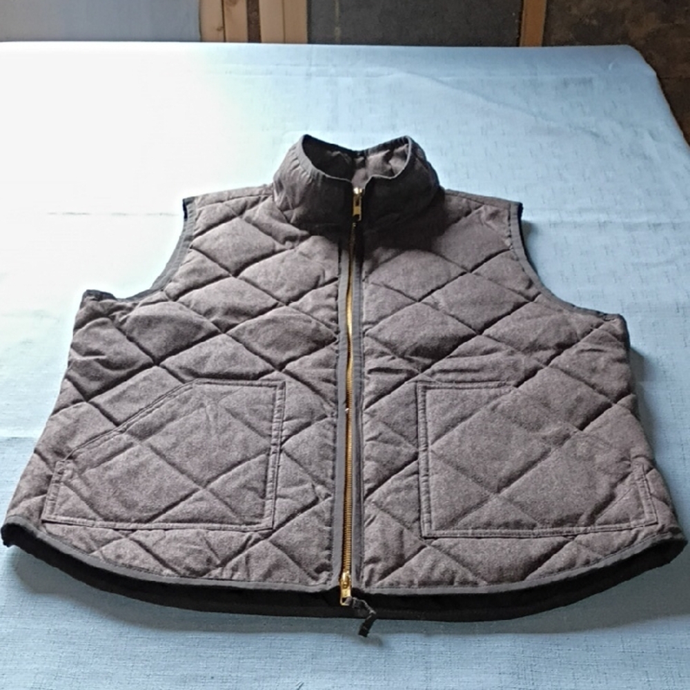 J. Crew Gray Vest with Gold Accents
